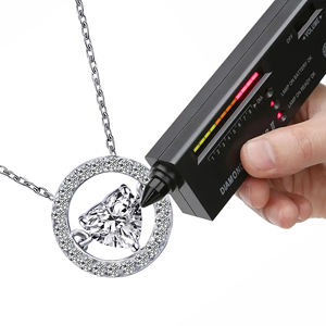 Tianyu Moissanite Circle <b>Heart</b> Openwork Pendant <b>Necklace</b> 925 Sterling <b>Silver</b> Platinum Plating Delicate GRA Certified for Women - Product Image 2