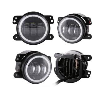 ไฟตัดหมอก LED ขนาด 4 นิ้วสำหรับรถยนต์ สีขาวเหลือง ไฟ DRL ไฟเลี้ยวสำหรับรถจี๊ป แรงเลอร์ JK TJ LJ แกรนด์เชโรกี สีฟ้า แรงดันไฟฟ้า 12V - Product Image 1