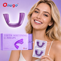 Corrector de Color Morado Onugesmile para Blanqueamiento Dental, Bandas de Ajuste en U sin Peróxido, Suero Morado PAP, Bandas Dentales, Fabricante OEM