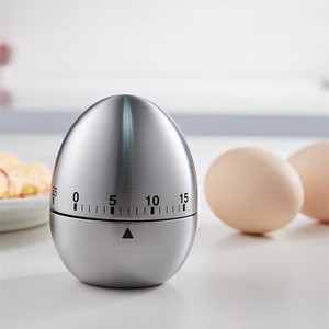 Temporizador de cocina de huevo de acero inoxidable, alarma giratoria mecánica Manual, temporizador de cuenta regresiva de 60 minutos para cocinar - Product Image 1