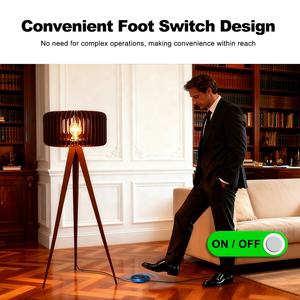 Fabricante Pantalla de madera decorativa de <span class=keywords><strong>pie</strong></span> Vintage dormitorio sala de estar nórdico de lujo Led moderno trípode lámpara de <span class=keywords><strong>pie</strong></span> - Product Image 5