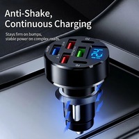 Chargeur de voiture USB-C transparent 100W avec affichage de la tension, produits électriques pour iPhone 17 16 15 Samsung S26 S25, alimentation sûre et stable