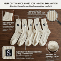 Chaussettes d'hiver en laine de qualité supérieure, vente en gros, chaudes, douces, respirantes, avec logo personnalisé pour la vente au détail et en gros