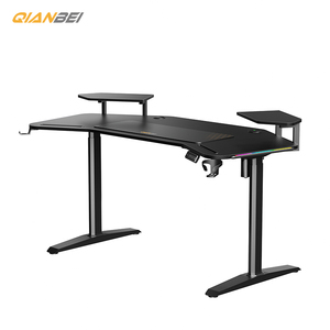 Bureau de travail réglable en hauteur à double moteur avec support pour ordinateur portable en bois pour tables de jeu et moniteur, surface en MDF - Product Image 3