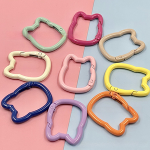 taodao Anneau ouvert coloré <span class=keywords><strong>Maneki</strong></span> <span class=keywords><strong>Neko</strong></span> Printemps, peinture cuite, porte-clés de bagage, accessoire DIY - Product Image 1