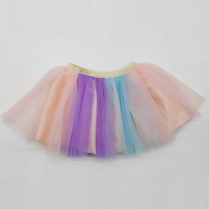 HC287 gonne tutù estive per bambini e bambini gonne da ballo con strati arcobaleno per ballerine da 3 a 8 anni gonne Tutu con nastro soffice - Product Image 6