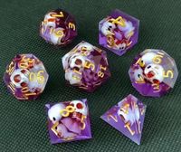 Ensemble de dés en résine polyédriques sculptés de luxe - 5*7 DND RPG pour jeux de rôle de table D4 D6 D8 D10 D% D12 D20 Tendance Populaire