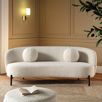 Canapé en peluche minimaliste scandinave - Canapé en tissu doux de style design pour salon compact (une place/deux places/trois places)