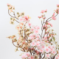 Rangkaian Bunga Sakura Kain Realistis untuk Dekorasi Lanskap Taman, Balkon, Dalam & Luar Ruangan