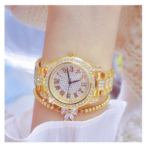 BS Diamond Watch for Ladies Gold Silver Rose Gold Women's Bracelet Watches Rhinestone Women Clock Low Price WholesaleFA1682