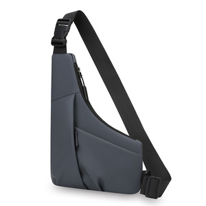 Men's Chest Bag Gray Black Solid Color Fashionable Everyday Outfits Breathable Spring 2025 - Product Image 4