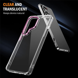 เคสใสพร้อมกรอบกล้องโลหะ TPU กันกระแทกป้องกันสีเหลือง + เคสโทรศัพท์ PC สำหรับ Samsung S26 S25 S24 ultra <span class=keywords><strong>S23</strong></span> PLUS - Product Image 4