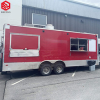 Camion de cuisine mobile Nouveau chariot de rue avec support à hot-dog Remorque pour barbecue et camion de crème glacée Grande remorque de concession