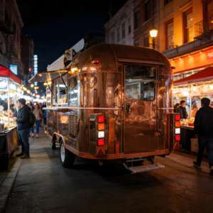 Remorque alimentaire <span class=keywords><strong>de</strong></span> style vintage avec cuisine complète, bar mobile rétro pour la restauration <span class=keywords><strong>de</strong></span> mariages et <span class=keywords><strong>de</strong></span> fêtes - Product Image 6