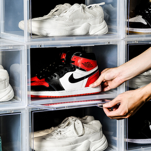 High Quality Household Transparent Custom Logo <strong>Stackable</strong> Sneaker Drop Front Acrylic Shoes Box Plastic <strong>Storage</strong> <strong>Container</strong> - Product Image 4