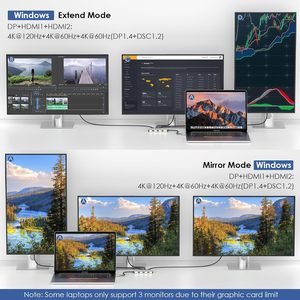 Station d'accueil universelle pour ordinateur portable Wavlink, station d'accueil triple 4K WAVLINK, 100W PD, 3 ports USB-A 2.0, Wavlink WL-UMD308L - Product Image 4