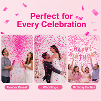 Canon à Confettis pour Événements : Révélation du Sexe, Mariage, Fête – Machine à Confettis Biodégradable et Ignifuge en Papier Bleu et Rose