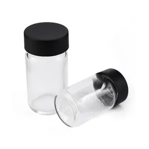 60ml Clear Round Glass Jar With Child Proof Lid Smell Proof Glass Jar With Lid