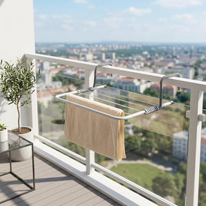 Nouvelle Arrivée Séchoir à Linge Pliable en Métal Moderne 3M pour Salle de Bain et Balcon - Product Image 1