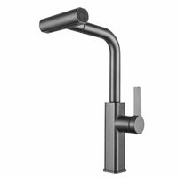 Robinet de cuisine moderne classique à une poignée télescopique nouveau design monté sur le pont de l'hôtel utiliser un évier en céramique chaude et froide