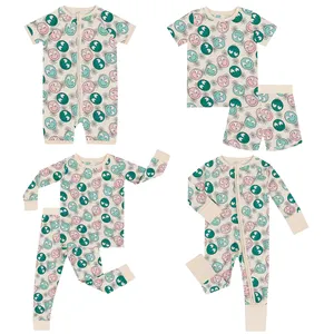 Bambus individueller doppelter Reißverschluss Neugeborenen-Babystrampler weicher Jumpsuit Pyjama Faser Unisex 2-teiliges Kleidungs-Set Plyster