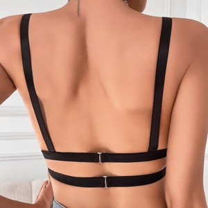 Sujetador deportivo transpirable de malla hueca para mujer, talla grande, sin aros, con botón frontal, sección delgada, a la moda - Product Image 3
