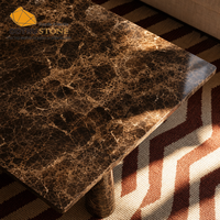 Table basse rectangulaire en marbre Cotrustone Dark Emperador, table centrale en pierre polie, mobilier de luxe pour salon