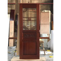 Porte en bois massif Sapele, porte peinte, porte simple composite, porte intérieure en verre pour salle de bain, portes intérieures massives