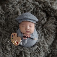 Bonnet tricoté pour nouveau-né et ensemble de jouets, accessoires de photographie, bonnet en laine au crochet, tenue de poupée en feutre, séance photo