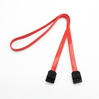 Cable SATA de 7 Pines Personalizado de Doble Conector para PC, Rojo, 20, 30, 40, 50 cm, para Disco Duro SATA HDD