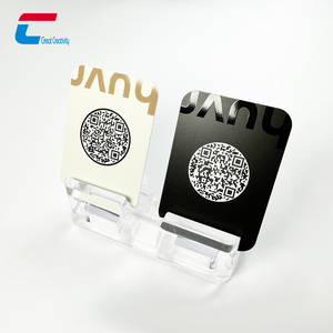 Tarjeta de visita inteligente digital NFC negra personalizada, tarjeta inteligente Rfid, pegatina para tarjeta de teléfono de redes sociales - Product Image 2