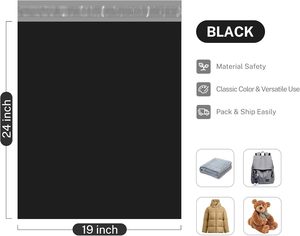 Sacs d'expédition Huamaohengchun, enveloppes, pochettes postales avec adhésif auto-adhésif, imperméables et résistantes aux déchirures, noirs - Product Image 2