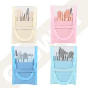 Hete Koreaanse Reizen 8 Stuks Mini Make-Up Borstels Set Professionele Foundation Blush Oogschaduw Make-Up Borstel Kit Met Nylon Tas