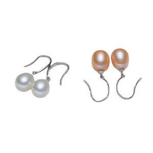 Boucles d'oreilles en perles de culture d'eau douce 8-9 mm, forme goutte d'eau, qualité AAA, pour usage quotidien - Product Image 1