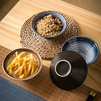 Bol à riz domestique rétro japonais Bol à glace en céramique pour dessert à la torche Bol d'assaisonnement commercial pour restaurant de 4.5 pouces