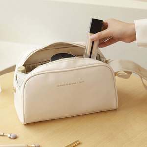 Bolsa de Maquillaje de Piel Sintética de Alta Calidad, Bolsa de Cosméticos Portátil de Gran Capacidad para Viajes - Product Image 5