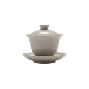 Guanlan Ceramics Wood Ash Gaiwan Kung Fu <b>Tea</b> <b>Set</b> Porcelain With Lid Single <b>Tea</b> Bowl Household Use Afternoon <b>Tea</b> - Product Image 5