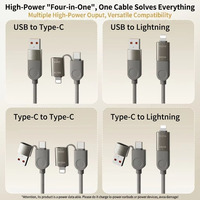 Câble de charge rapide 2-en-2 en nylon et cuivre pur Type-C 240W Double Magic Safe Flash Charge pour écouteurs iOS et téléphones mobiles