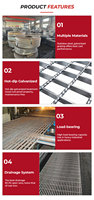 Grille de drainage robuste en acier galvanisé pour trottoir, couvercle de caniveau d'évacuation des eaux pluviales extérieur, élégante
