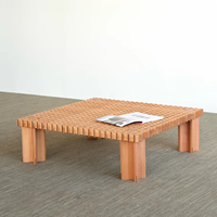 Ensemble de tables basses de luxe modernes faites à la main, design carré, en bois massif, convertible, pour salon, villa, appartement, hôtel, bureau
