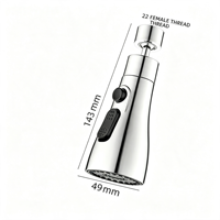 Tête de robinet de cuisine universelle extractible - Remplacement de buse de pulvérisation à 3 fonctions, compatible avec la plupart des robinets