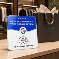 Support NFC en acrylique pour avis Google, plaque RFID 13,56 MHz programmable par URL, étanche, adhésif, multilingue, personnalisable