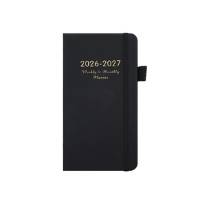 Agenda 26-27, 72 Hojas, Encuadernación Térmica con Hilo, Tapa Dura de Cuero, Planificador Diario, <span class=keywords><strong>Libro</strong></span> de Bolsillo Simple, Personalizable - Product Image 4