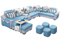 Sala de estar nuevo diseño Nuevo diseño estilo moderno de lujo multifunción compartimento grande seccional 7 plazas en forma de U conjunto de sofá marrón