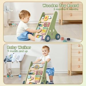 Marche-bébé en bois Montessori pour bébés de 6 à 12 mois/1 an, jouet à pousser avec une capacité de charge de 20 kg - Product Image 5