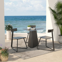 Ensemble table et chaises de jardin en aluminium de qualité commerciale, résistant aux intempéries, pour patio, jardin et cour arrière, vente en gros