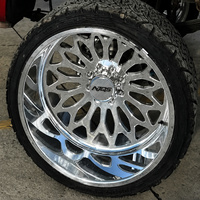 Roues NJQS polies à haute brillance, taille super simple, largeur 24, motif 14 boulons, alésage central 124.1