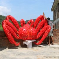 Grande sculpture de crevettes, statue de fruits de mer, figurine de crabe, décoration en fibre de verre écologique faite à la main, pop art, pour extérieur, plage, parc