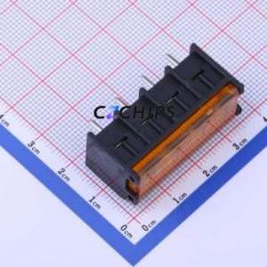 DBT50G-8.25-4P-BK-P Barrier Terminal Block Through hole,P=8.25mm Connector With Cover Plate 8.25mm 1x4P Straight Pin - Product Image 1