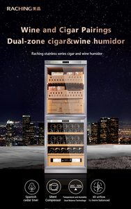 RACHING FJ-CW36B Armadio Elettronico a Due Porte per Sigari <span class=keywords><strong>e</strong></span> <span class=keywords><strong>Vini</strong></span>, Humidor per Sigari <span class=keywords><strong>e</strong></span> Frigorifero per <span class=keywords><strong>Vini</strong></span> - Product Image 2